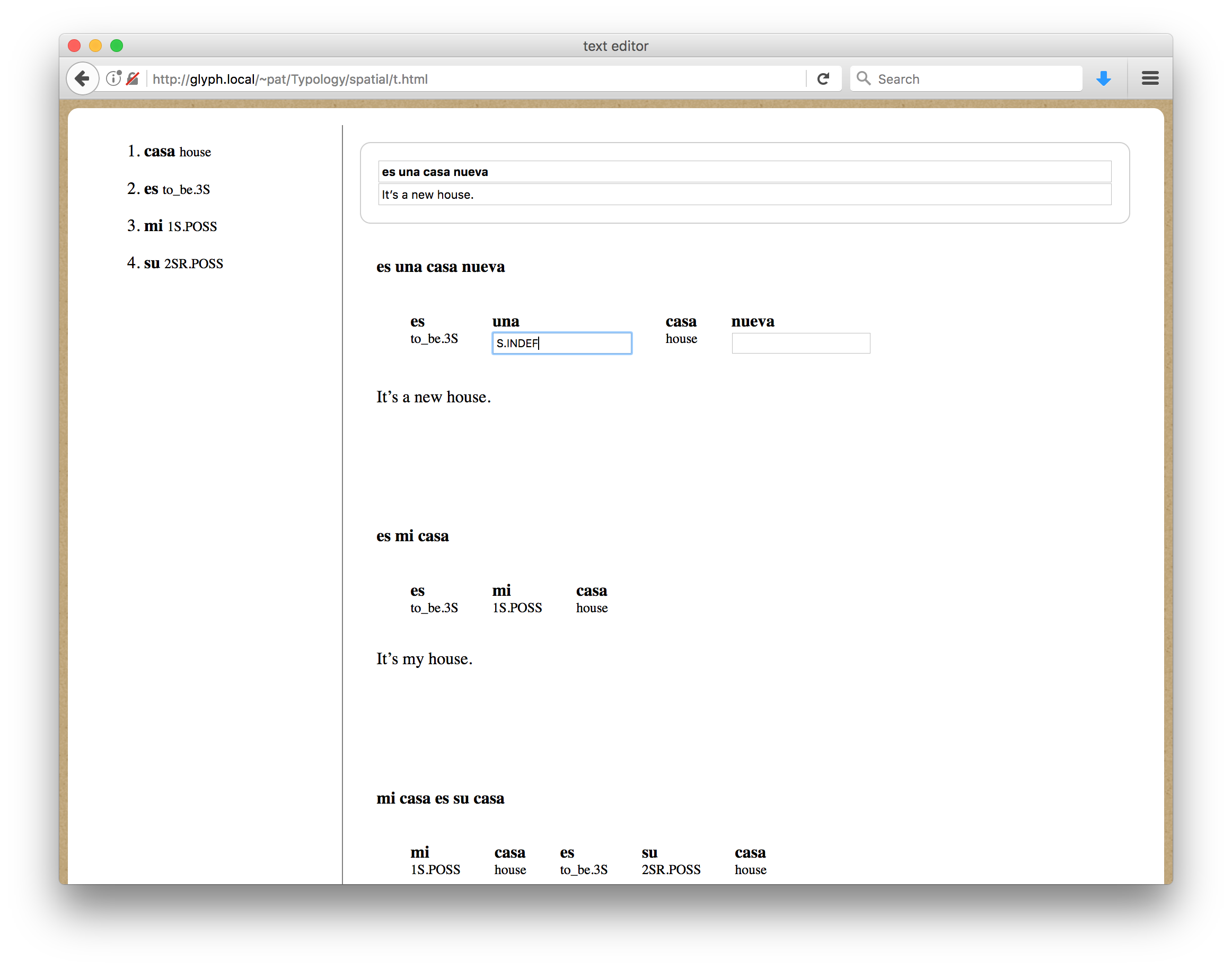 A fieldwork-oriented text editing interface..